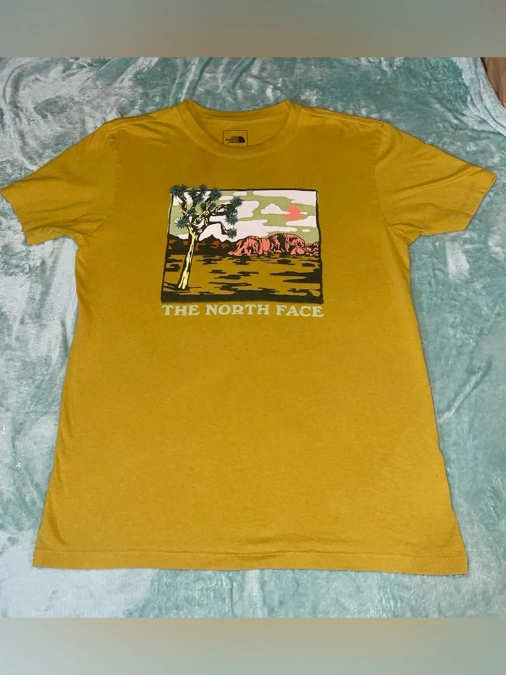 The North Face GI Graphic Tee Men’s Medium Mustard Yellow Joshua Tree Desert